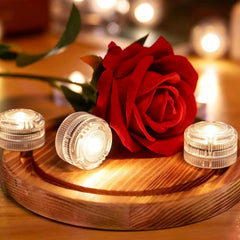 HL bougie LED dans un vase créant un centre de table chaleureux