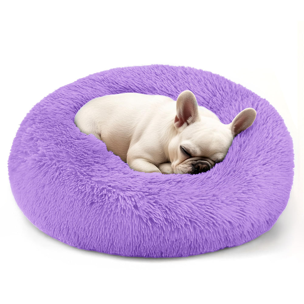 Hoewina panier rond violet vu de face offrant confort apaisant