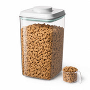 Homflai boîte avant transparente montrant les croquettes et conservation pratique