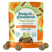 Honest to Goodness sachet avant montrant la saveur citrouille et cannelle, rassurance d'ingrédients naturels