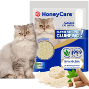 Honey Care emballage avant montrant la litière naturelle et informations produit