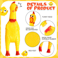 Honoson poulet caoutchouc vue de profil illustrant la forme ergonomique et le cri