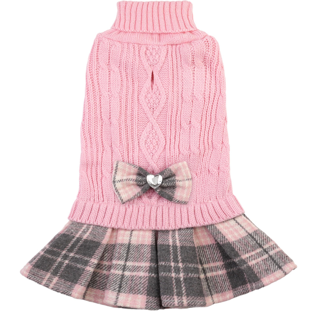 Hpetppy pull-robe devant rose montrant coupe élégante et chaleur