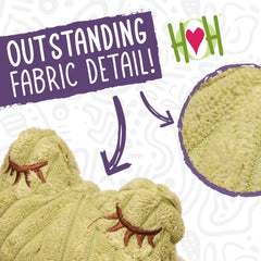 HuggleHounds Dillie Duck zoom sur la texture de la peluche pour confort durable
