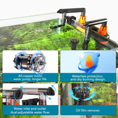 hygger intérieur de la boîte filtrante montrant médias pour filtration efficace