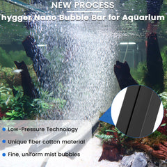 hygger diffuseur en action créant un rideau de bulles pour meilleure oxygénation
