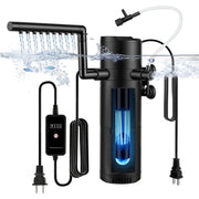 hygger vue avant de l'appareil montrant l'ensemble compact pour filtration et U-V