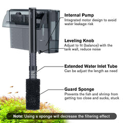 hygger retour d'eau en cascade montrant oxygénation et faible bruit