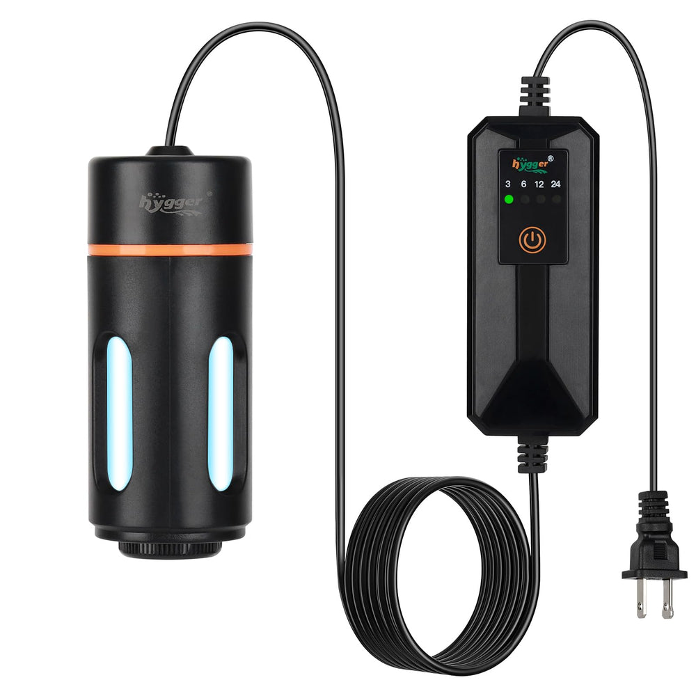 hygger lampe UV face avant montrant design compact et minuterie