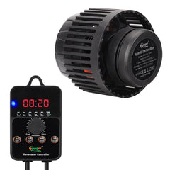 hygger vue frontale de la pompe montrant design compact et débit réglable
