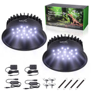 Hygger zoo face avant de la lampe UVB montrant design noir et installation simple