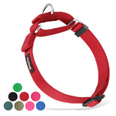 Hyhug collier martingale rouge face avant montrant maintien sûr