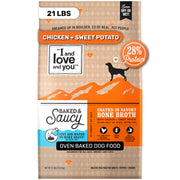 I AND LOVE AND YOU sac 21lb mettant en avant poulet et patate douce, rassure qualité