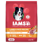 IAMS sac 30 lb face avant montrant étiquette et bénéfice nutritionnel