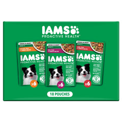 IAMS avant emballage variété montrant aspect du paquet et information pratique