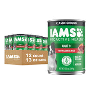IAMS boîte devant montrant agneau et riz, appétence renforcée