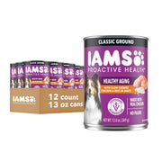 IAMS boîte face poulet montrant l’étiquette et bénéfice nutritionnel