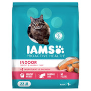 IAMS emballage 22 lb vue de face montrant la formule au saumon bénéfique