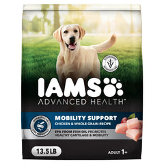 IAMS emballage avant poulet 13,5 lb montrant la formule mobilité et nutrition