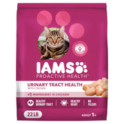 IAMS emballage avant poulet montrant l'avantage santé urinaire