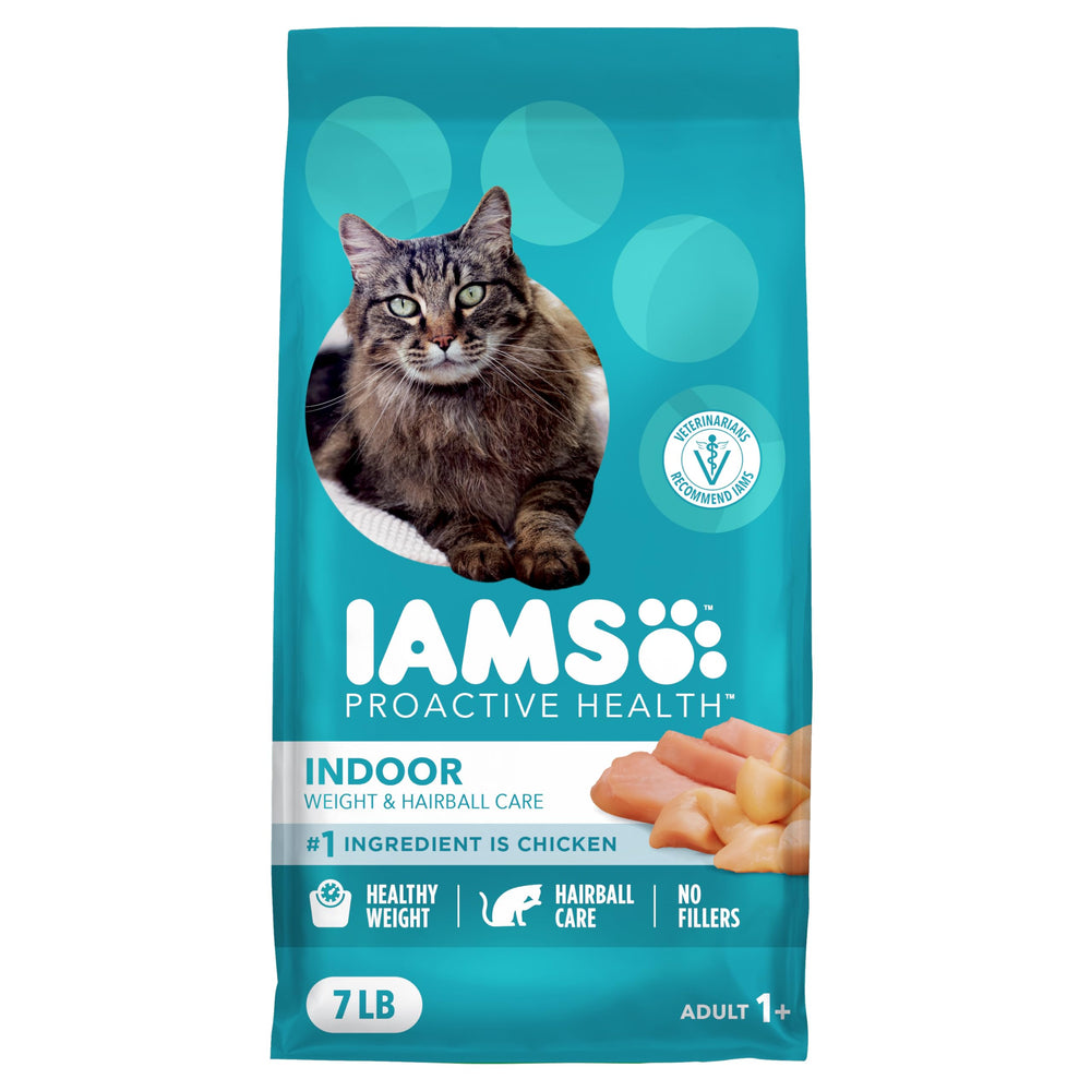 IAMS emballage 7 lb poulet et dinde montrant étiquette claire et bénéfices