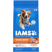 IAMS paquet face poulet 5 lb montrant l'emballage et l'usage pratique