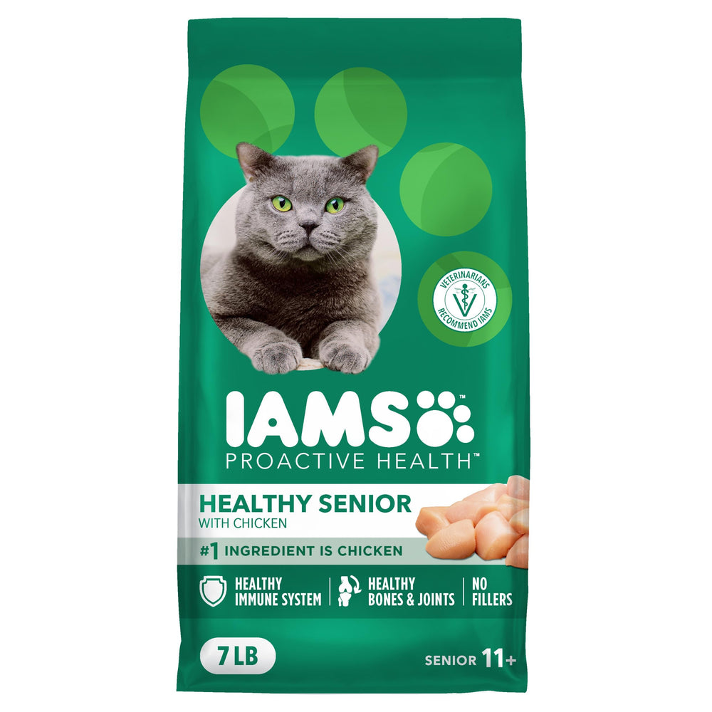 IAMS paquet face poulet 7 lb montrant l’emballage et bénéfice nutritionnel