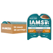 IAMS emballage avant montrant barquettes doublées et praticité
