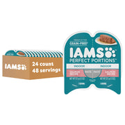 IAMS pack avant montrant 24 barquettes, pratique pour portions contrôlées