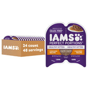 IAMS barquette face montrant l'emballage pratique et protection fraîcheur