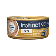 Instinct boîte devant montrant l’étiquette canard et bénéfice protéique