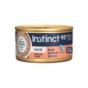 Instinct boîte devant montrant saumon et étiquette claire pour choix nutritif