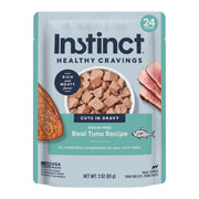 Instinct emballage avant montrant le thon réel et la marque, améliore l’envie