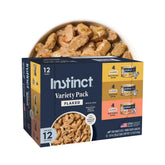 Instinct pack varié devant montrant trois saveurs, appétit augmenté