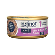 Instinct pâté lapin vue de face montrant la boîte et l'appétence