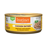 Instinct poulet avant boîte montrant l'étiquette et qualité