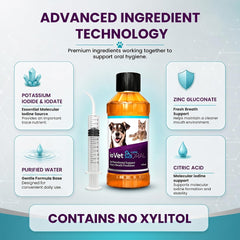 ioVet additif dans bol d'eau montrant usage quotidien pratique