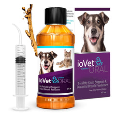 ioVet emballage avant montrant le produit et avantages visibles