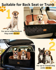 Ishineon siège avec mesure montrant dimensions adaptées pour chien jusqu'à 55 lb