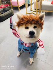 ISMARTEN chien porte le costume en extérieur pour photos festives