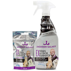 Jackson Galaxy flacon devant montrant packaging et facilité d'utilisation