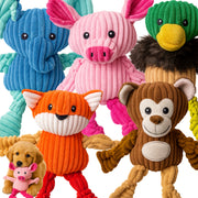Jalousie packshot cinq jouets peluche pour variation ludique