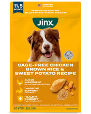 Emballage Jinx 11,5 lb montrant le sac complet et bénéfice de stockage pratique