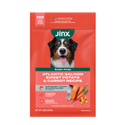 Jinx emballage avant affichant saumon et patate douce pour nutrition complète