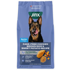 Jinx emballage avant montrant la formule senior et bénéfice nutritionnel