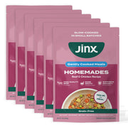 Jinx pack de six pochettes montrant le conditionnement pratique pour repas rapide