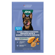Jinx emballage avant montrant formulation senior et bénéfices digestifs