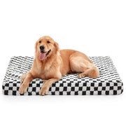 JOEJOY lit chien vue avant avec motif écossais, apporte confort et style
