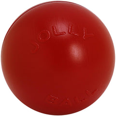 Jolly Pets vue avant du jouet balle 10 pouces montrant la forme et la couleur rouge pour visibilité