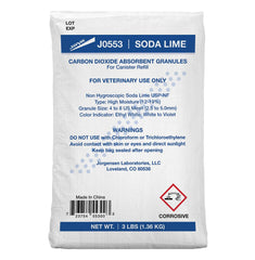 JorVet sac soda lime 3 lb visible, absorption rapide du CO₂ en circuit de réinhalation